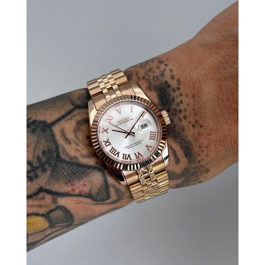 Custom Seiko Mod • Silver Roman Rose Gold Datejust • 31mm